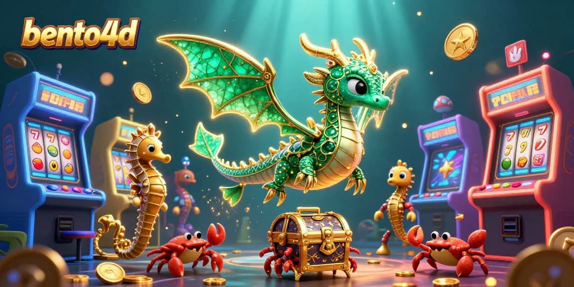 Terlibat dengan adegan kasino 3D bento4d yang penuh warna menampilkan naga zamrud dan gulungan slot yang mengasyikkan.