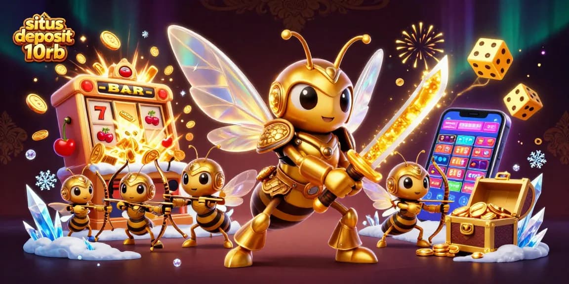 Spin and win with situs deposit 10rb, showcasing an action-packed casino scene!
