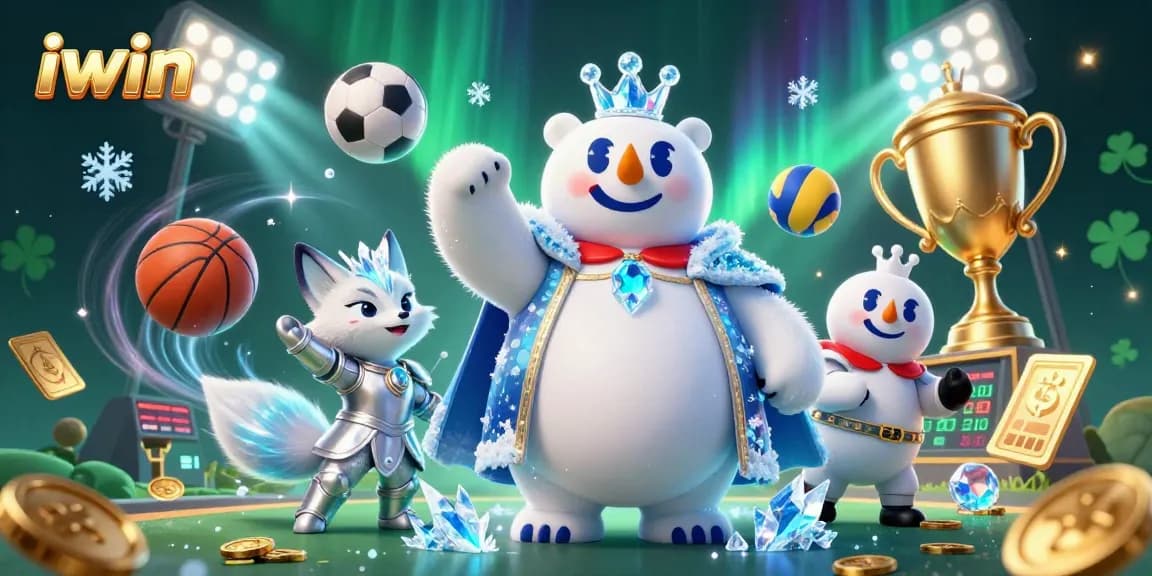 Engage in iwin gaming action with a dynamic scene featuring characters and sports betting elements.
