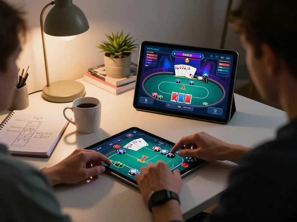 Engaged user playing poker online, showcasing a strategic approach to trang chu 789win.