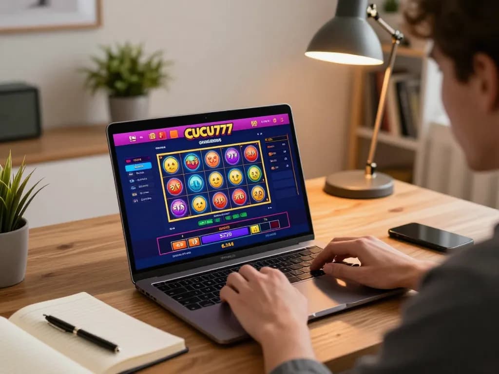 Engaging online casino gameplay on CUCU777 platform with player focused on winning strategies
