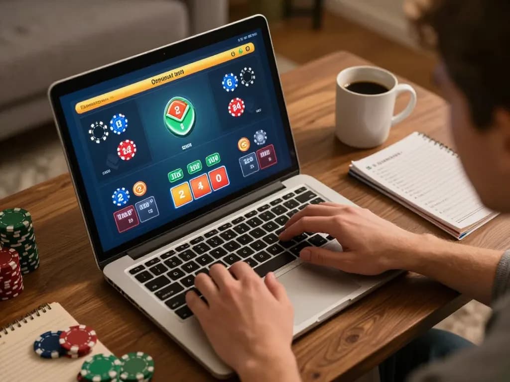Engaged player enjoying online gaming at home with sc88e app on screen, showcasing interactive betting environment