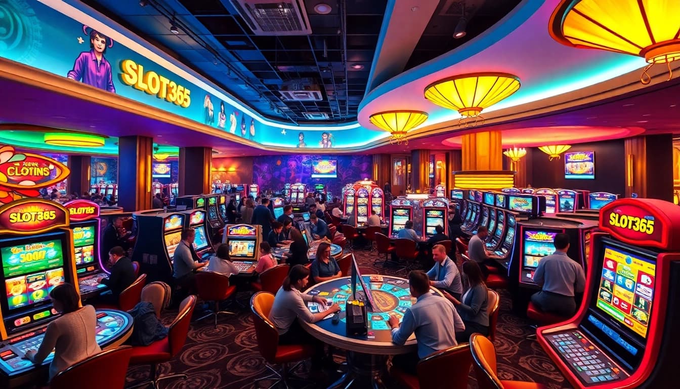 Mainkan SLOT365 dengan suasana kasino yang ramai dan berbagai permainan menarik.