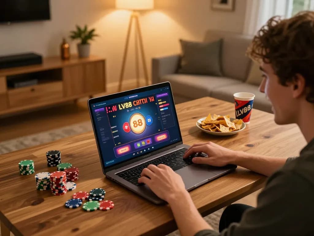 Engaging online gaming scene with LV88 casino interface, showcasing dynamic gameplay
