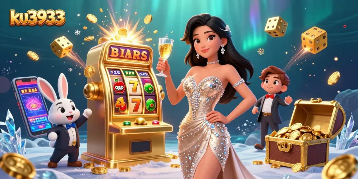 Experience the excitement of ku3933 casino gaming with vibrant slot machine and jackpot elements.