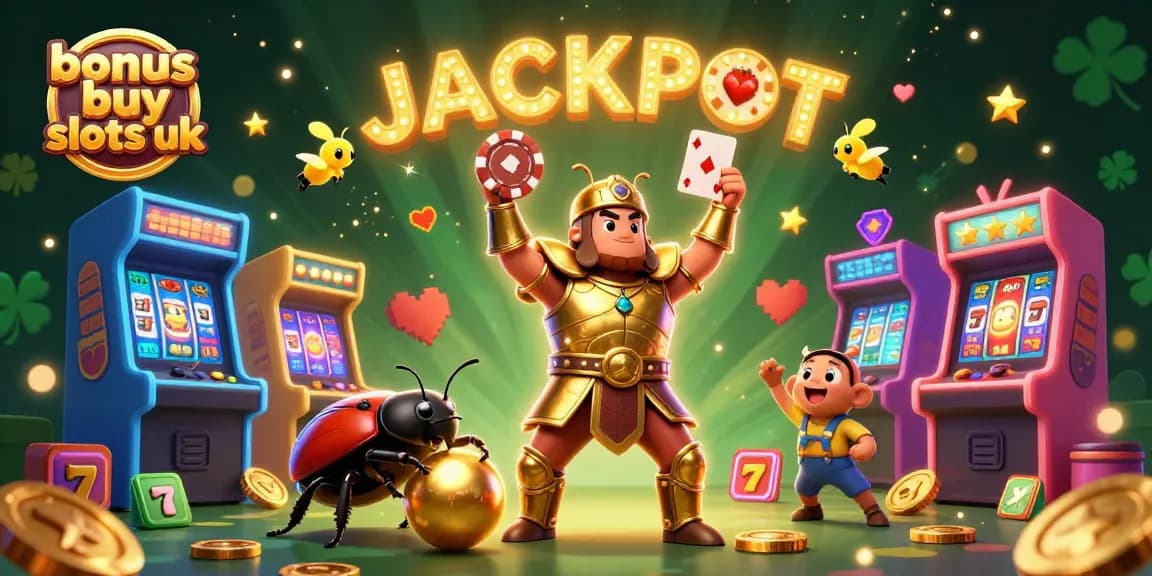 Experience thrilling gameplay with bonus buy slots UK in this vibrant 3D scene featuring jackpot elements.