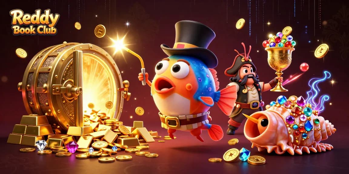 Reddy Book Club captures the excitement of online betting with glowing coins and treasure.