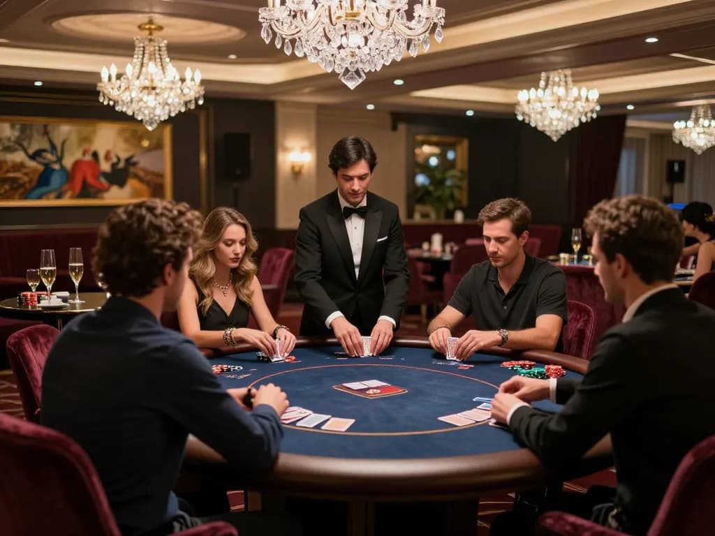 Trần Đăng Khoa engages in high-stakes poker at a luxurious VIP gaming table.