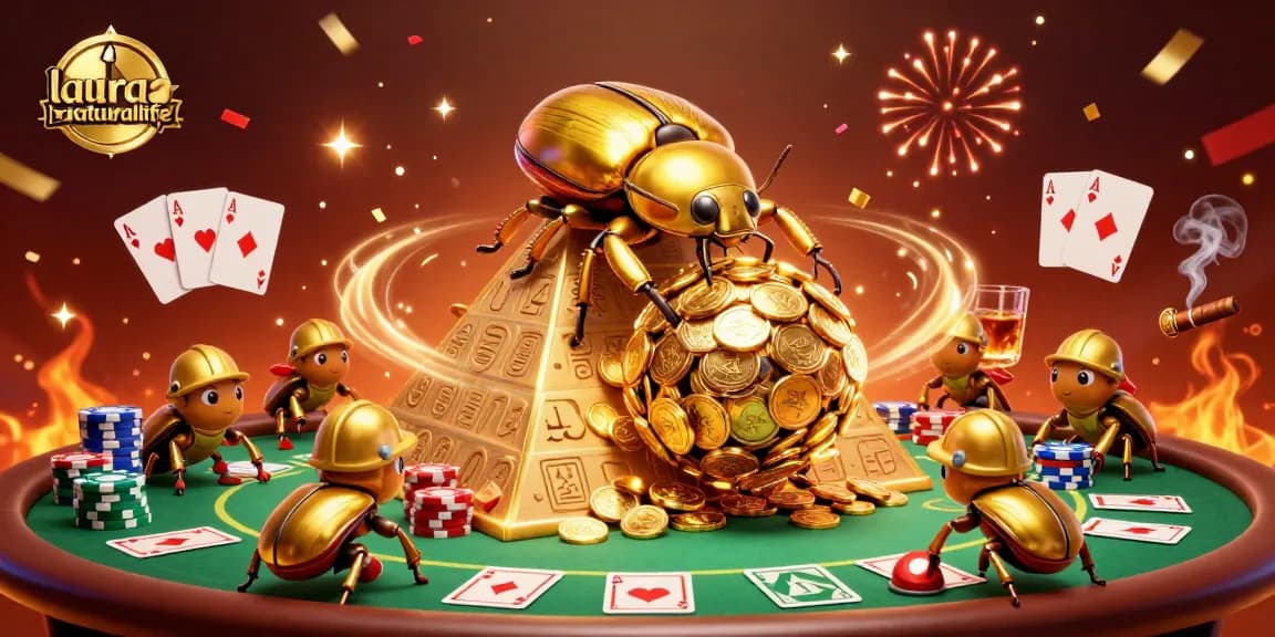 Permainan kasino yang seru di laurasnaturallife dengan keceriaan permainan poker dan koin emas.