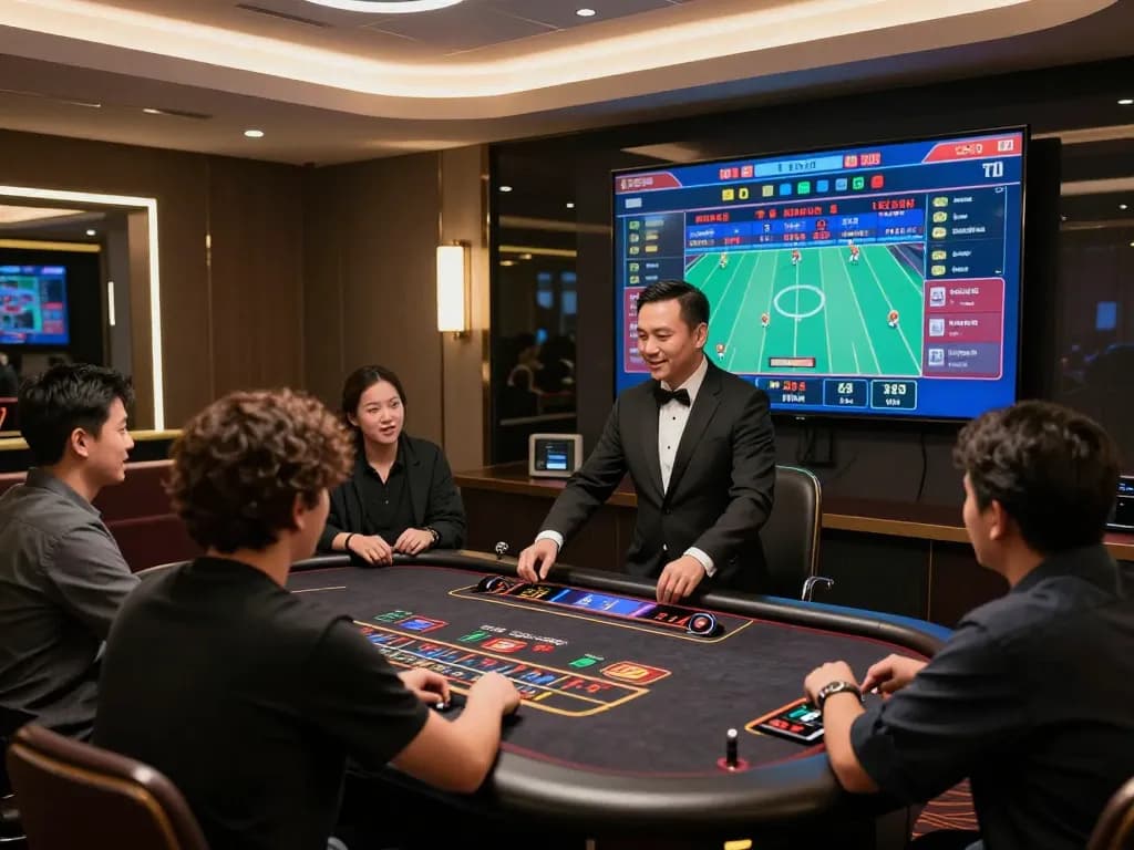 Players engaging with live dealer at rikvip online casino, showcasing excitement and interactive gameplay.