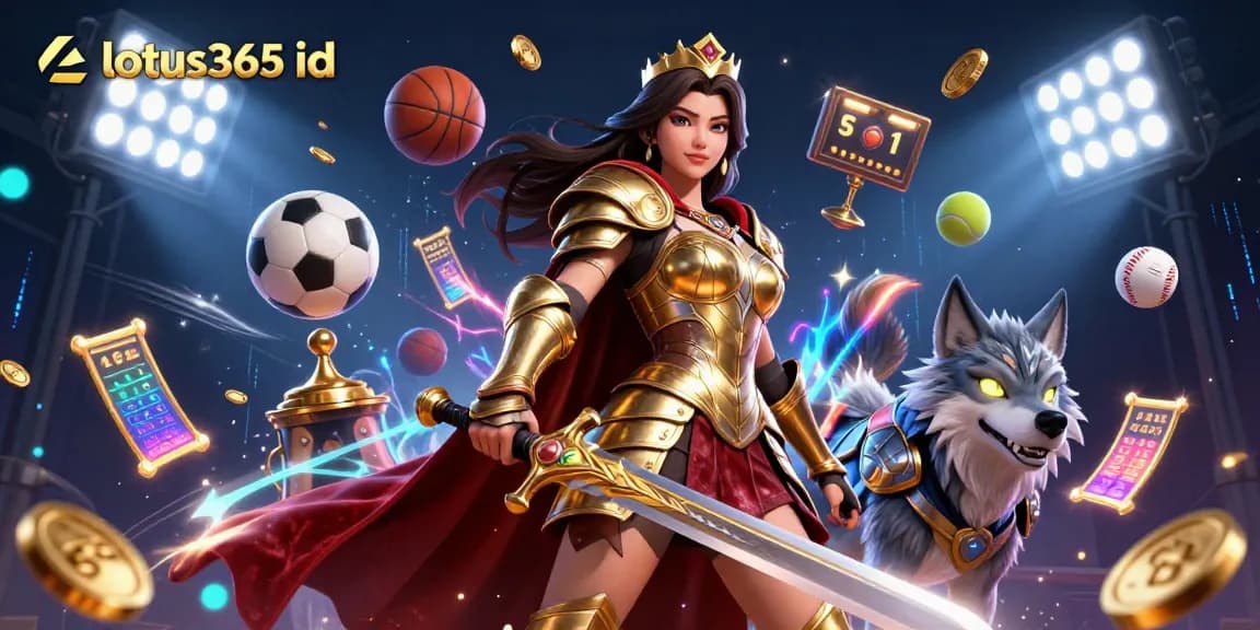 Engage in thrilling gameplay with lotus365 id, featuring a warrior queen and an armored wolf in a dynamic casino scene.
