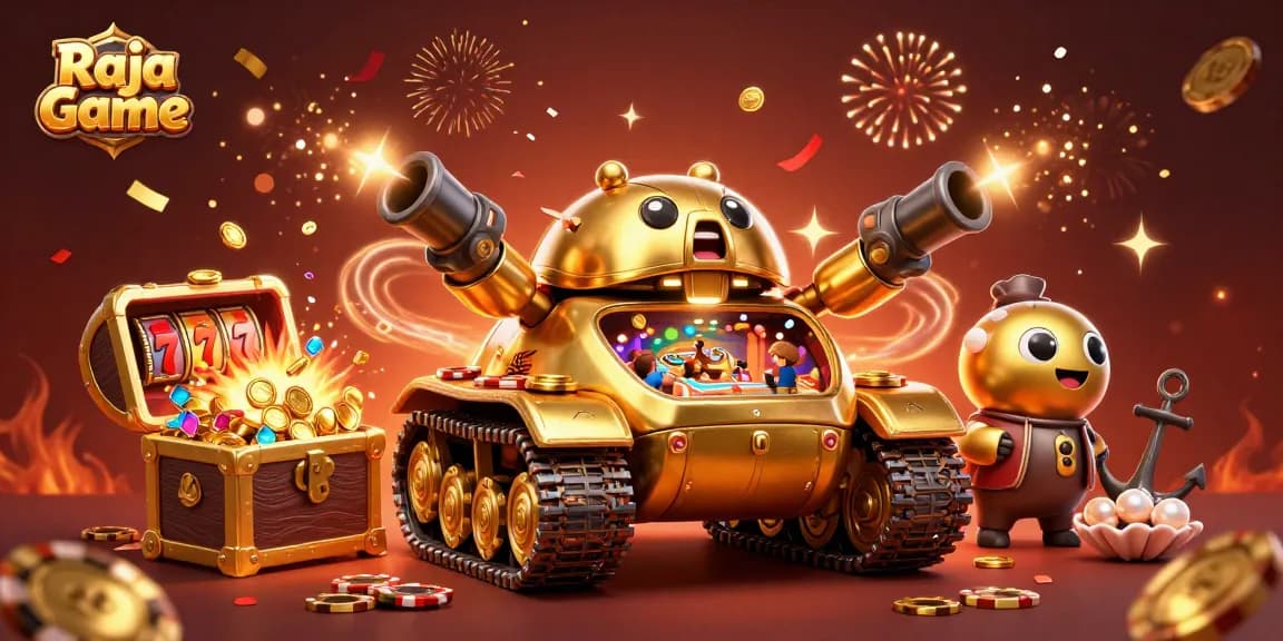 Experience thrilling gameplay at Raja Game with our unique casino-inspired digital art illustration.