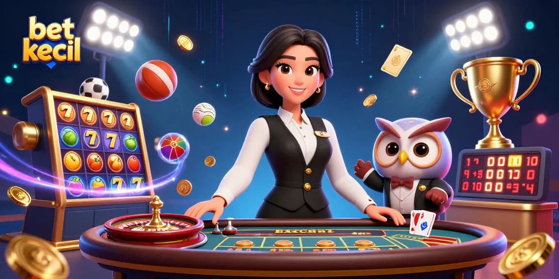 Experience bet kecil action in a vibrant casino scene featuring engaging characters and dynamic game elements.