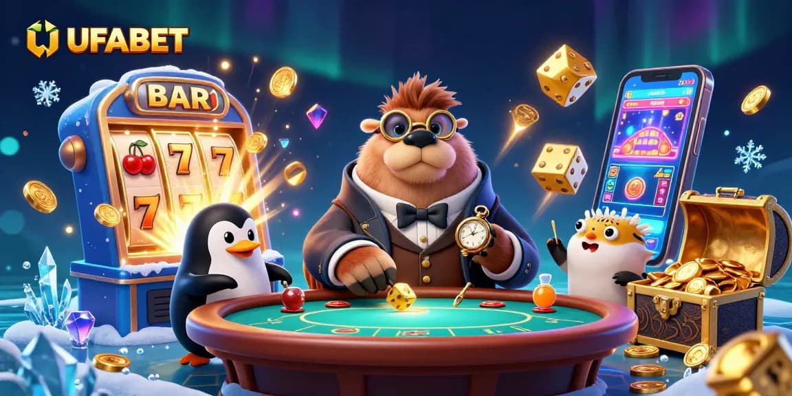 Win big at UFABET with immersive casino experiences featuring vibrant characters and lively game elements.