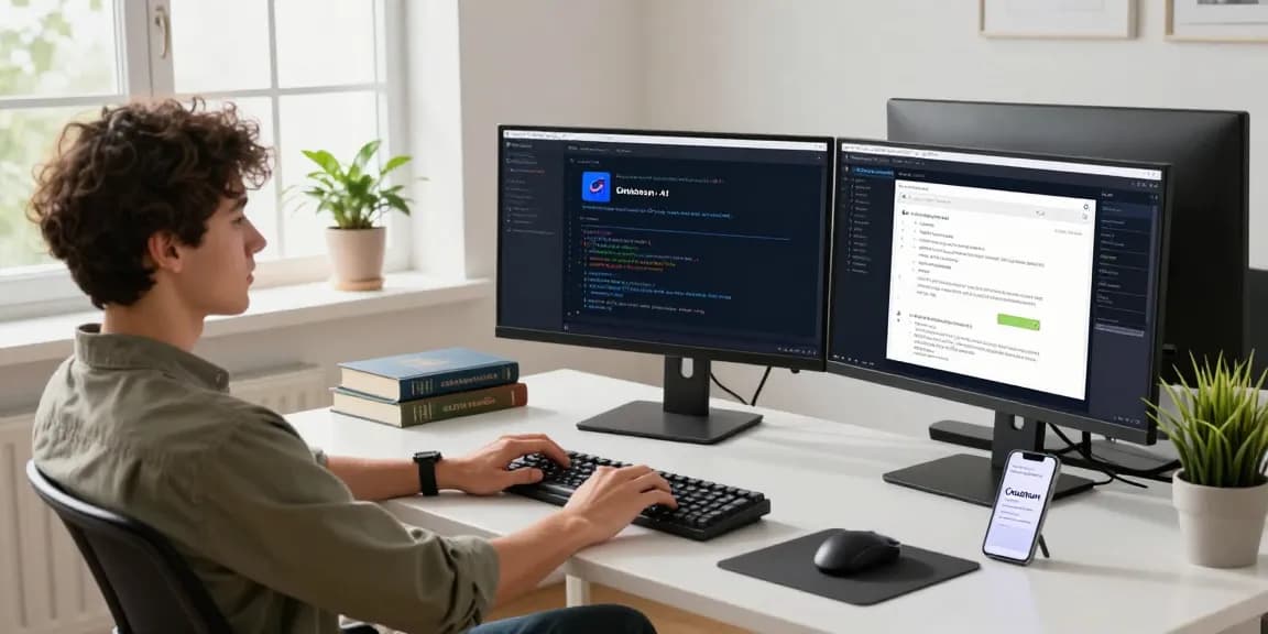 Developer engaging with Crush on AI software in a modern workspace
