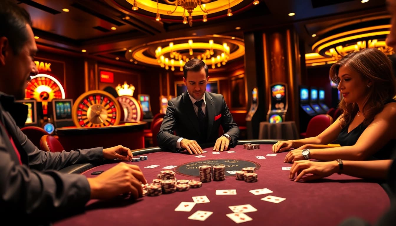 Experience thrilling gameplay at mm88 com featuring high-stakes poker tables and vibrant slot machines.