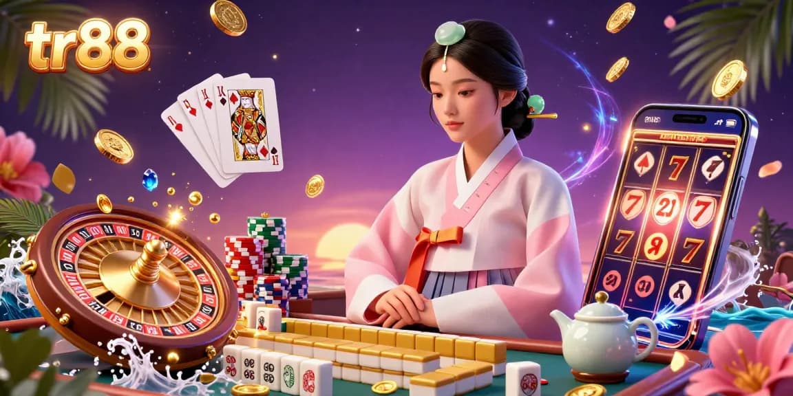 Experience the thrill of winning with tr88 in this vibrant and detailed casino-themed illustration.