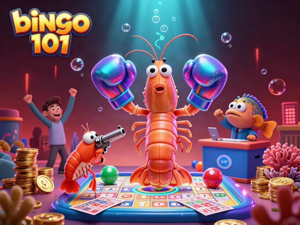 Experience the thrill of bingo 101 with vibrant characters and engaging game elements in this dynamic scene.