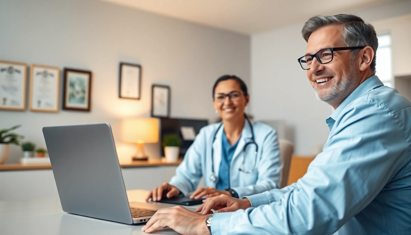 Engaging in low cost telemedicine consultation with a friendly doctor virtually.