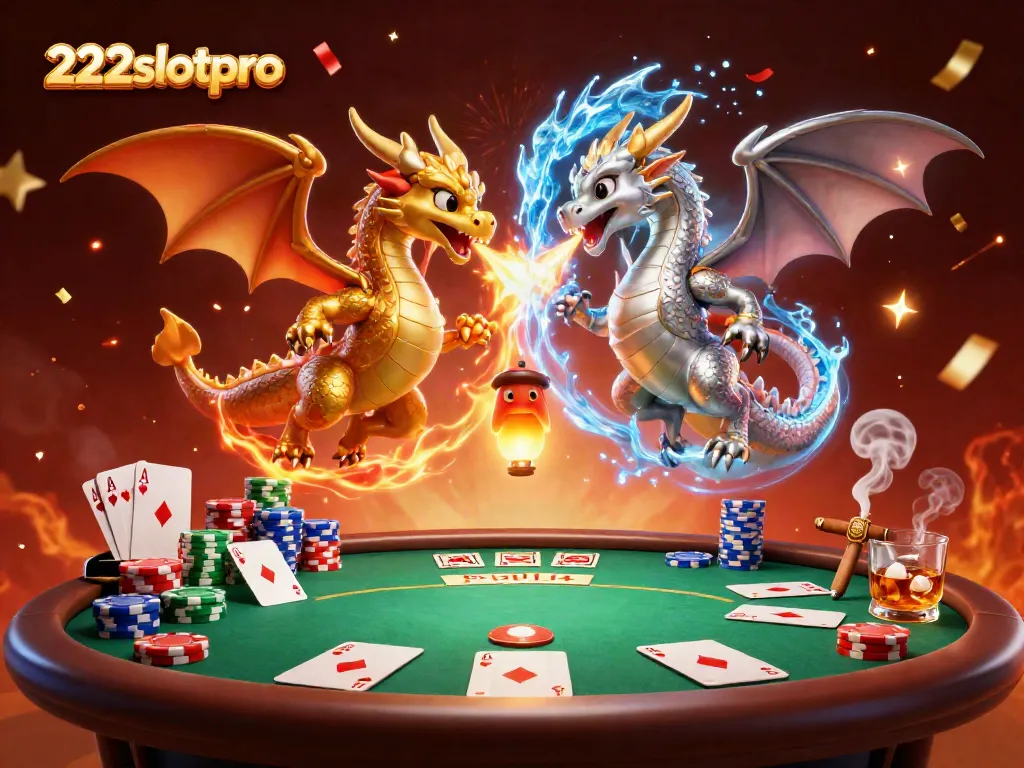 Menghadapi dual naga 3D emas dan perak bertempur, 222slotpro menghidupkan suasana game kasino