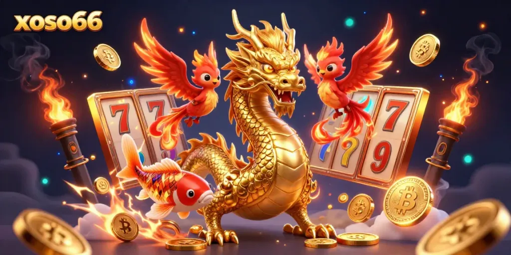 Experience excitement at xoso66 with immersive games featuring mystical creatures and vibrant coins.