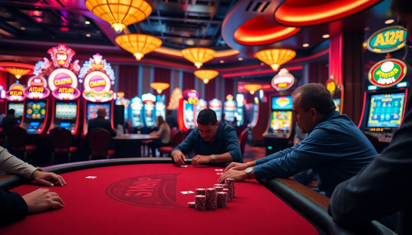 Players engaging at a poker table, showcasing the exciting atmosphere around AT99娛樂.