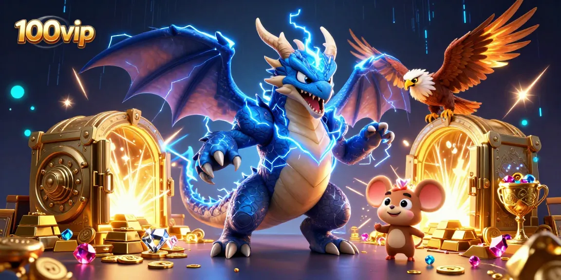 Experience the thrill of 100vip with a fantasy 3D casino illustration showcasing adventure and excitement.