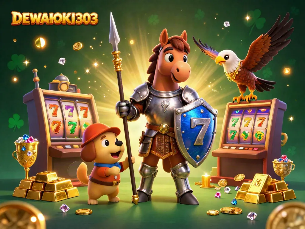 DEWAHOKI303 menghadirkan visual slot dengan piala dan karakter yang menarik untuk para penjudi.