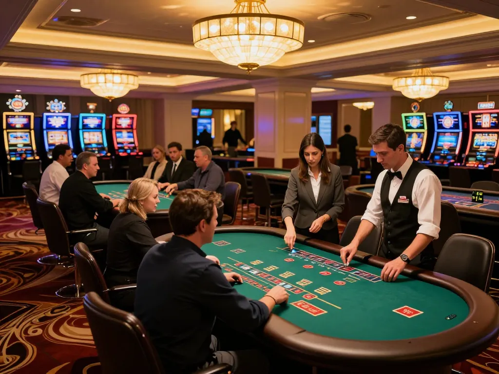 Players showing excitement at 789F blackjack tables in a luxurious casino environment.