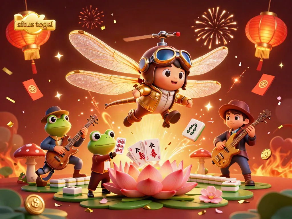 Engage with situs togel fun featuring a dragonfly pilot, frog croupier, and jazz-playing crickets.