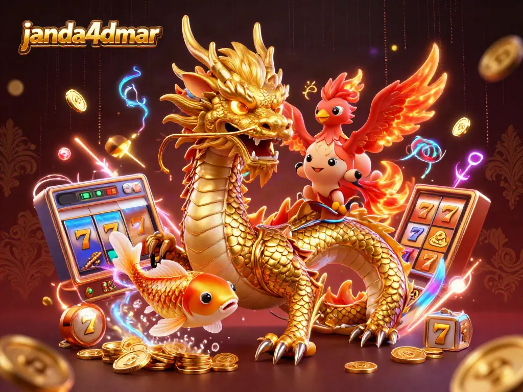 Menang di janda4dmar dengan naga emas dan ikan koi membawa keberuntungan dalam permainan slot.