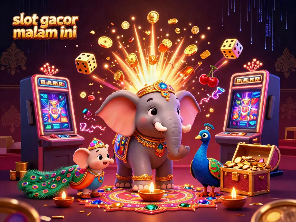 Raih kemenangan dengan slot gacor malam ini yang penuh warna, simbol keberuntungan, dan jackpot berkilau.