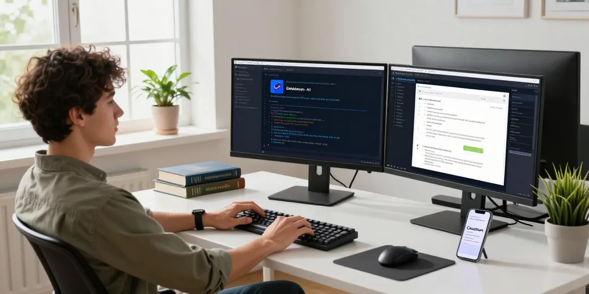 Developer engaging with Crush on AI software in a modern workspace