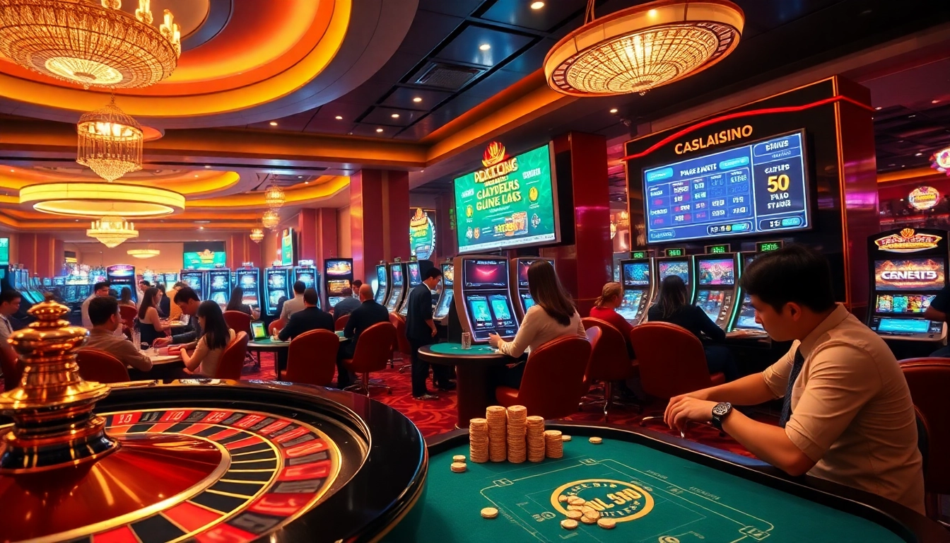 Engaging players rút tiền xn88 quickly in a luxurious casino environment filled with excitement and action.