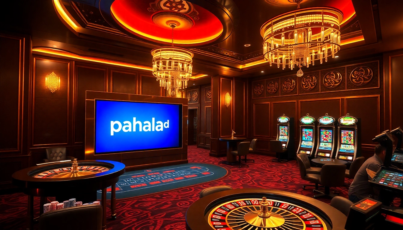 Paha4d enhances the thrill of casino games with vibrant slot machines and poker chips.