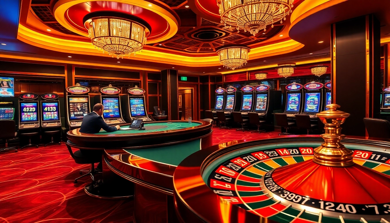 Play thrilling games at https://nk88.sa.com/ featuring luxurious casino tables and vibrant slot machines.