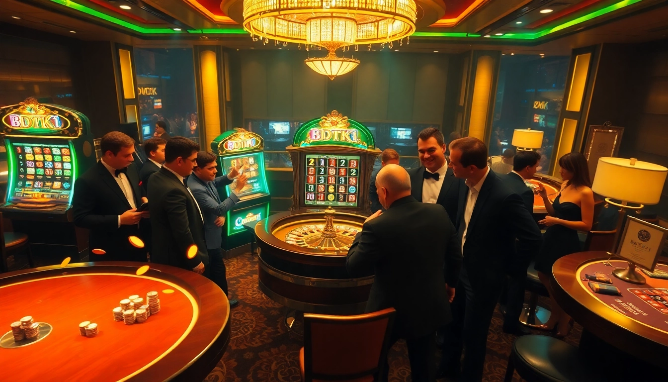 Experience the thrill of BDTK1 with players at a captivating casino table.