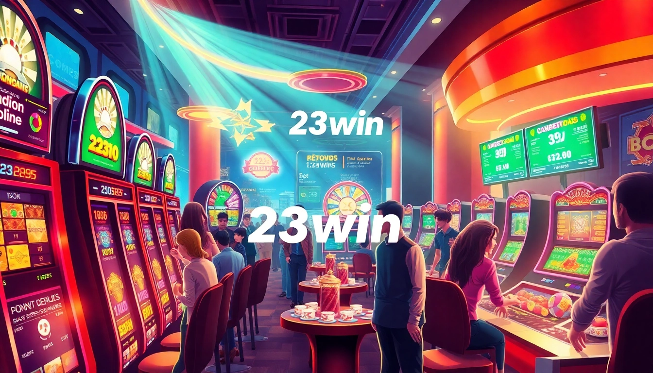 Experience the excitement of 23win with players at vibrant online casino games.