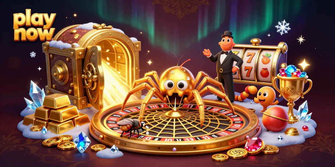 Play now and spin the golden roulette wheel in this vibrant casino scene.